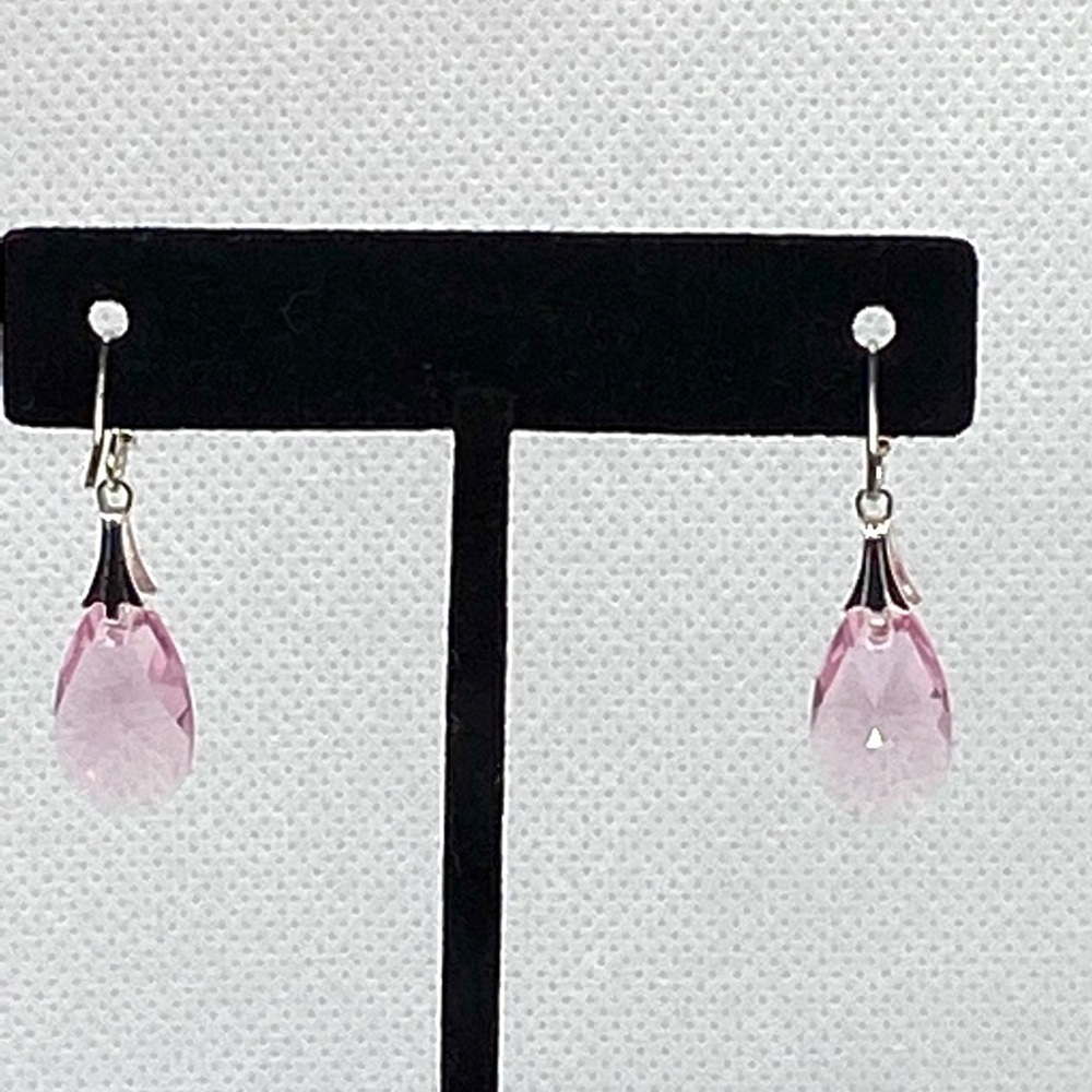 Earrings with Pink Crystals Fashion Jewelry